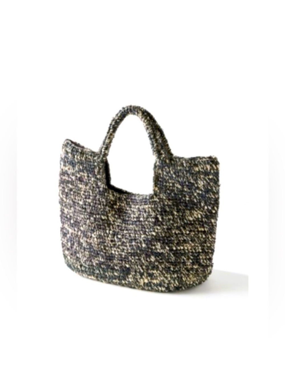 ✨ Black & White Raffia Slouchy Tote Bag – Khaite Vibe ✨